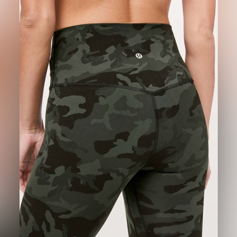 Lululemon Vuori Alo Yoga Women’s Align Crop 21” Leggings Pants Camo Green 6 - Picture 5 of 12